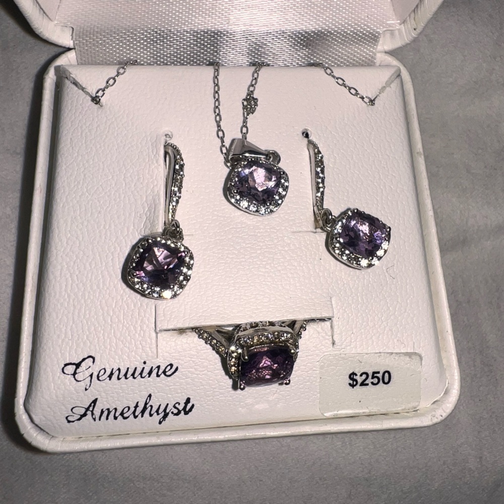 Genuine Amethyst Jewelry Set